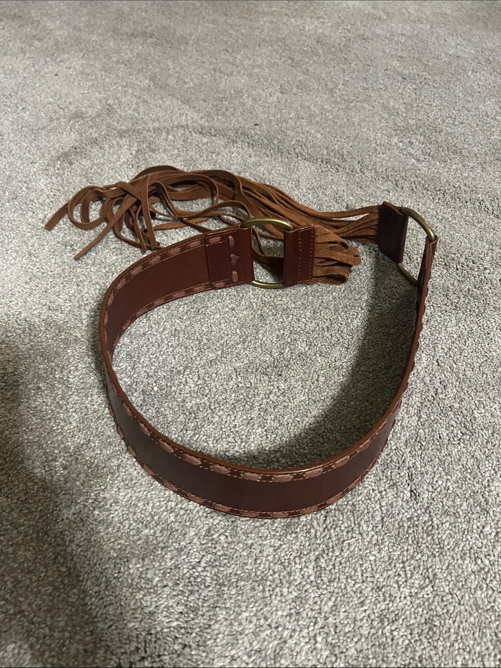 Vintage WCM New York Genuine Italian Leather Fringe Belt